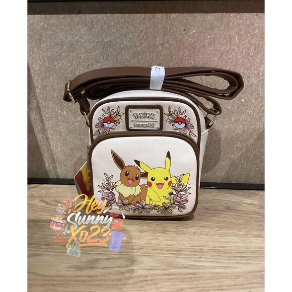 Loungefly Handbags - Loungefly Pokémon Pikachu & Eevee Floral Crossbody Bag